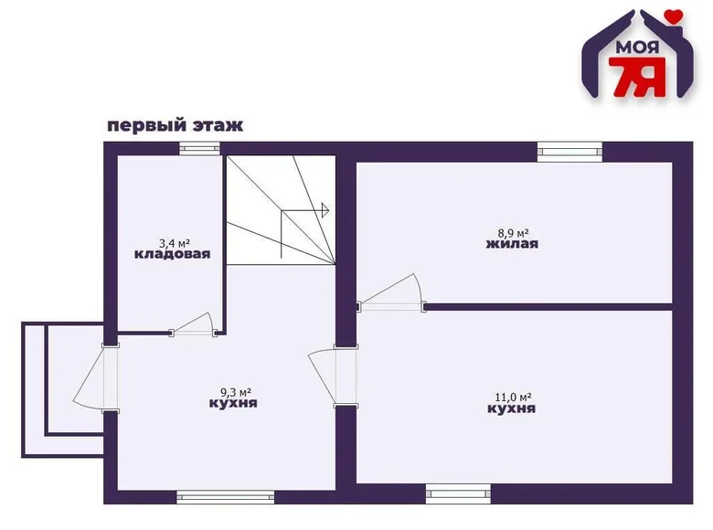 Дом 33 м² Мядельский сельский Совет, Беларусь