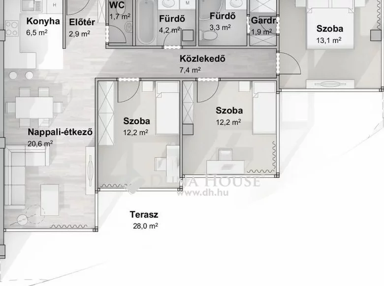 Apartamento 88 m² Szegedi jaras, Hungría