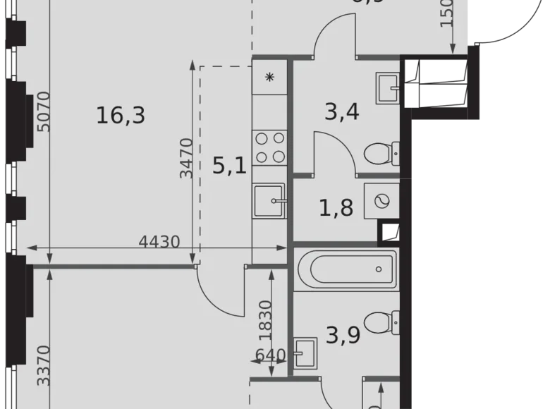 Appartement 2 chambres 55 m² Moscou, Russie