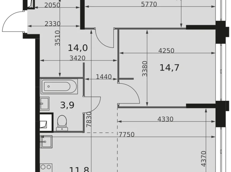 Wohnung 3 zimmer 87 m² Nordwestlicher Verwaltungsbezirk, Russland