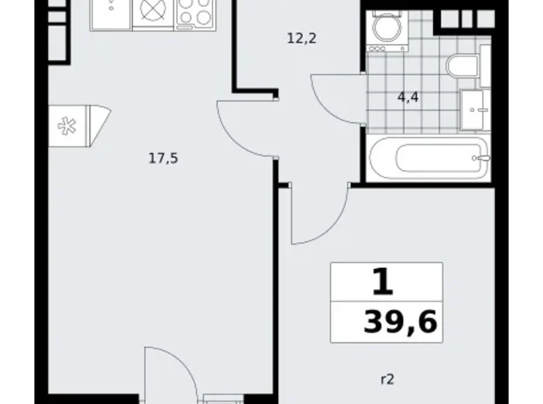 Appartement 1 chambre 40 m² poselenie Sosenskoe, Fédération de Russie