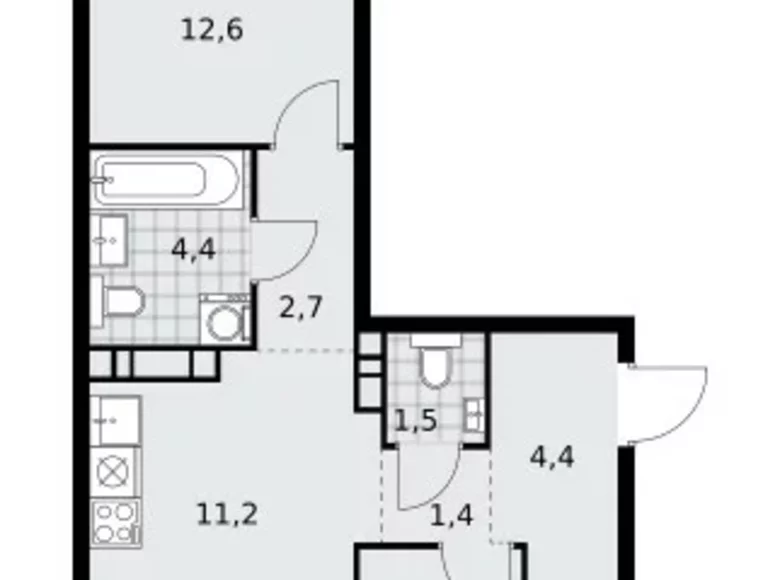 Apartamento 3 habitaciones 58 m² Moscú, Rusia