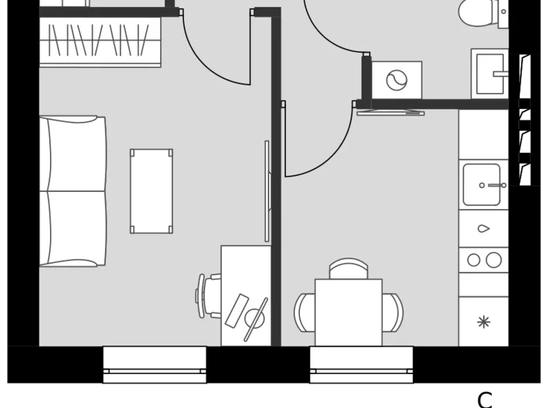 Mieszkanie 1 pokój 28 m² Naro-Fominskiy gorodskoy okrug, Rosja