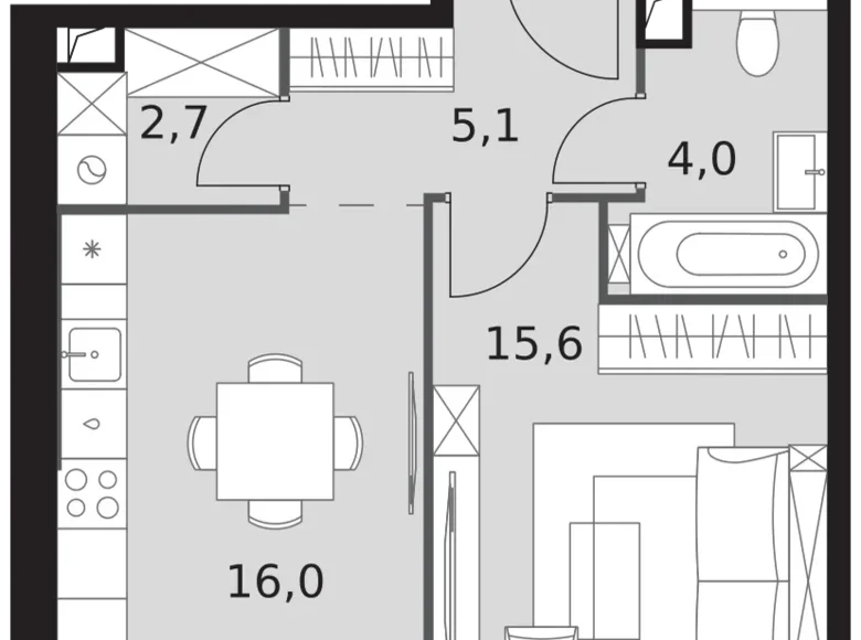 Mieszkanie 2 pokoi 43 m² Konkovo District, Rosja