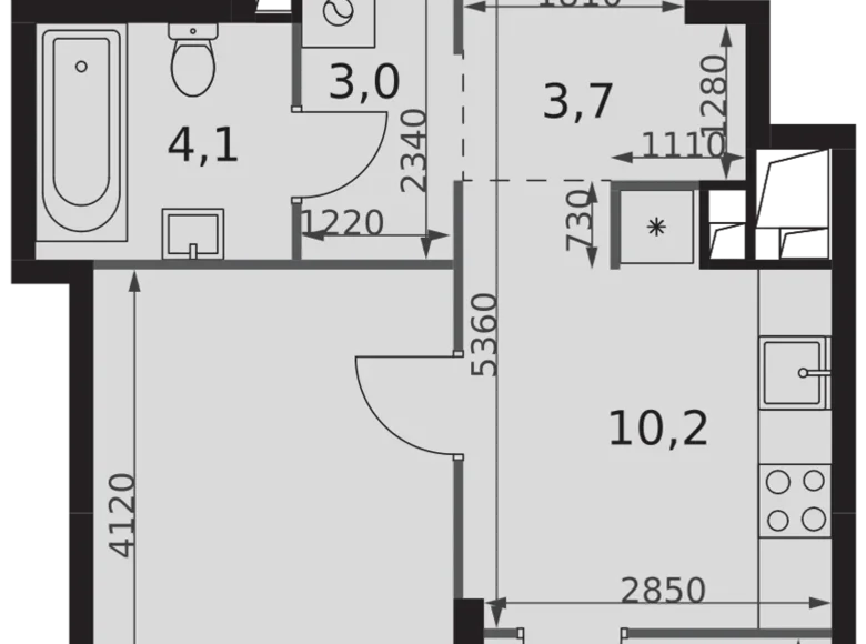 Квартира 1 комната 36 м² Москва, Россия