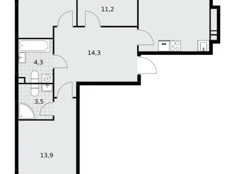 Квартира 3 комнаты 79 м² Postnikovo, Россия