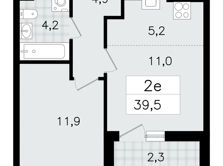 Квартира 2 комнаты 40 м² Всеволожск, Россия