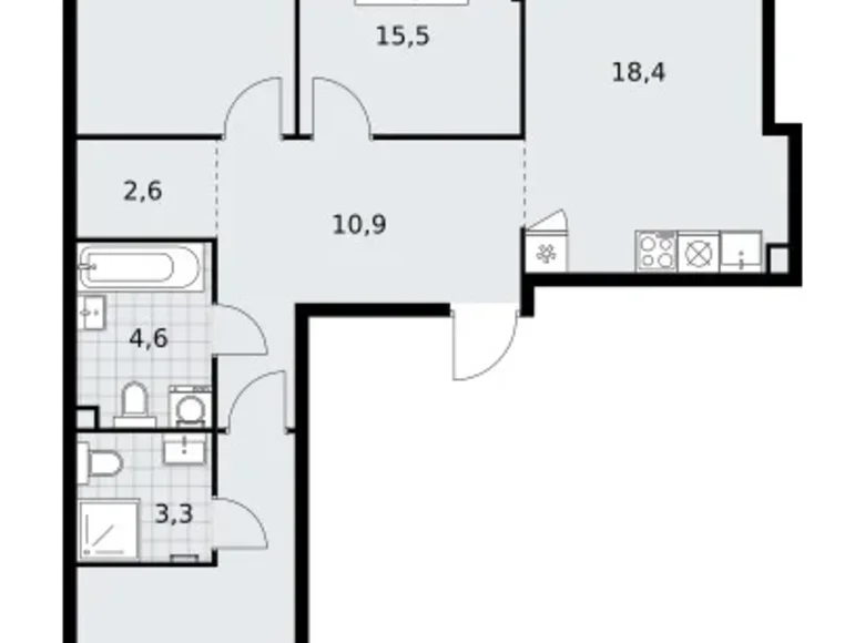 Mieszkanie 3 pokoi 85 m² South-Western Administrative Okrug, Rosja