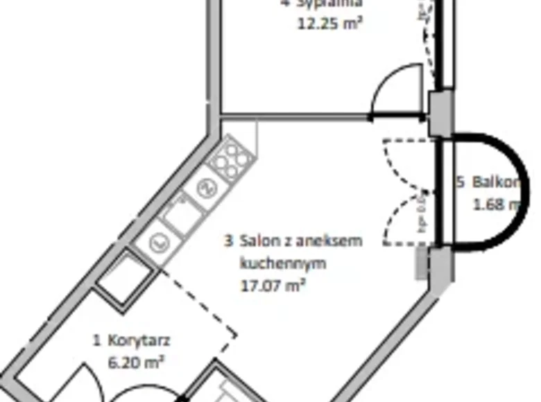 Apartamento 2 habitaciones 38 m² Varsovia, Polonia