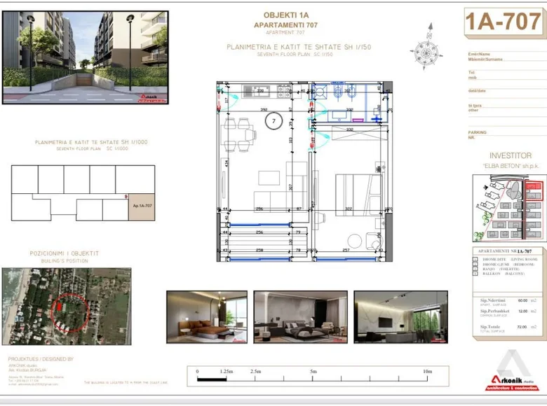 Appartement 2 chambres 72 m² Golem, Albanie
