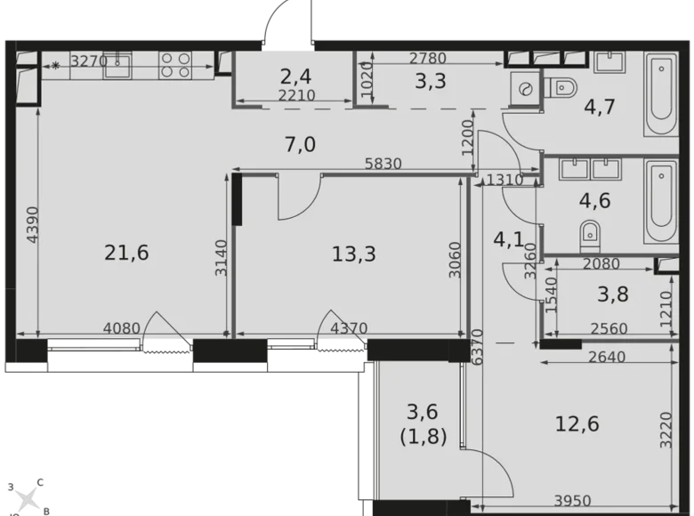 Apartamento 3 habitaciones 79 m² Rostokino District, Rusia