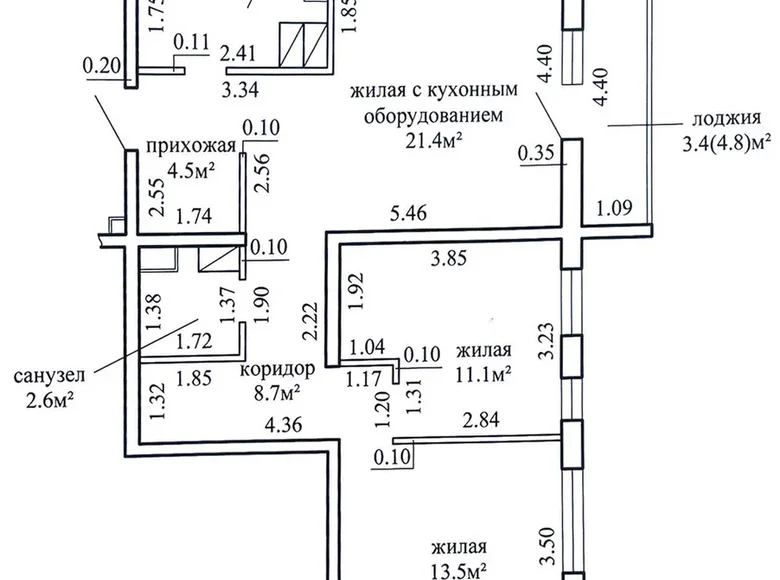 Квартира 3 комнаты 70 м² Копище, Беларусь