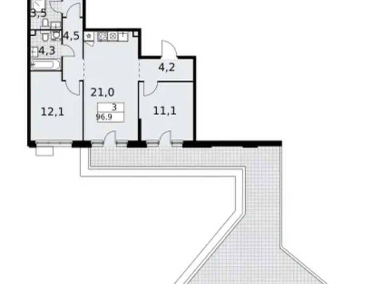 Квартира 3 комнаты 97 м² район Внуково, Россия