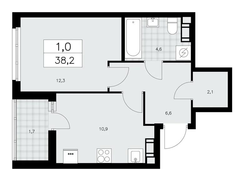 Appartement 1 chambre 38 m² Krasnoye Selo, Fédération de Russie