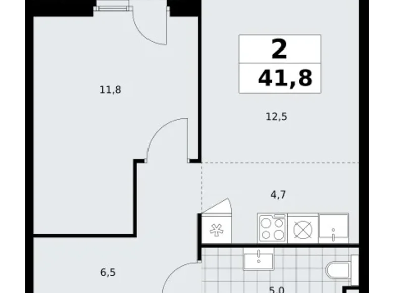 Apartamento 2 habitaciones 42 m² South-Western Administrative Okrug, Rusia