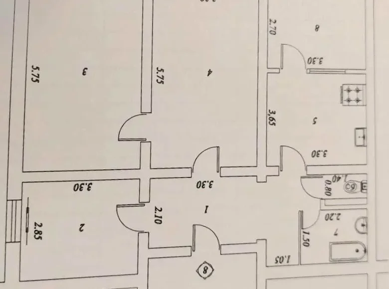 Kvartira 3 xonalar 81 m² Toshkentda