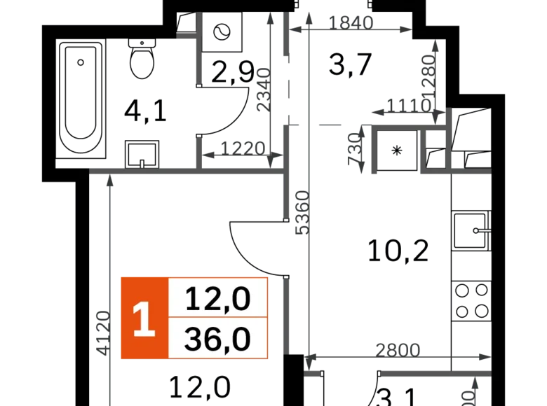 Appartement 1 chambre 36 m² North-Western Administrative Okrug, Fédération de Russie