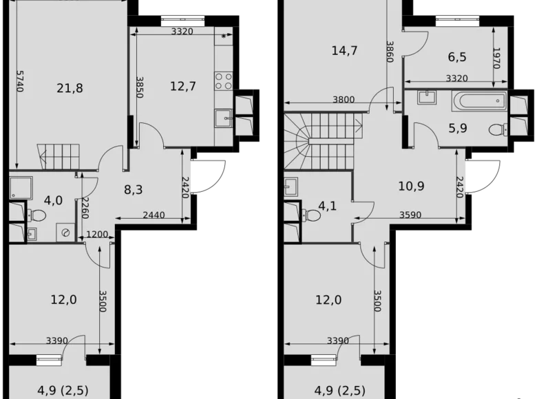 Mieszkanie 4 pokoi 118 m² Razvilka, Rosja