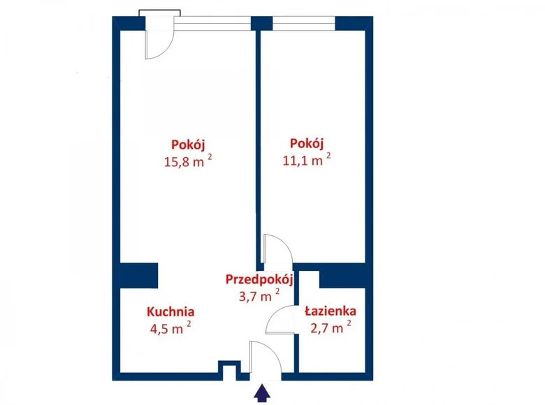 Квартира 2 комнаты 38 м² Познань, Польша