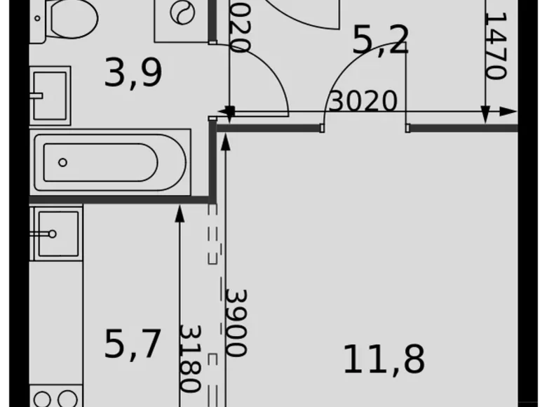 Estudio 1 habitación 27 m² Razvilka, Rusia