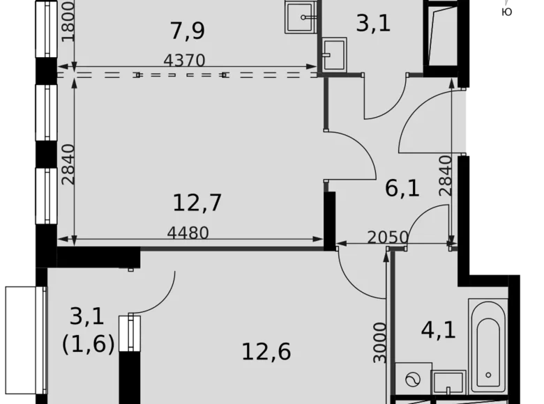 Apartamento 2 habitaciones 48 m² Razvilka, Rusia