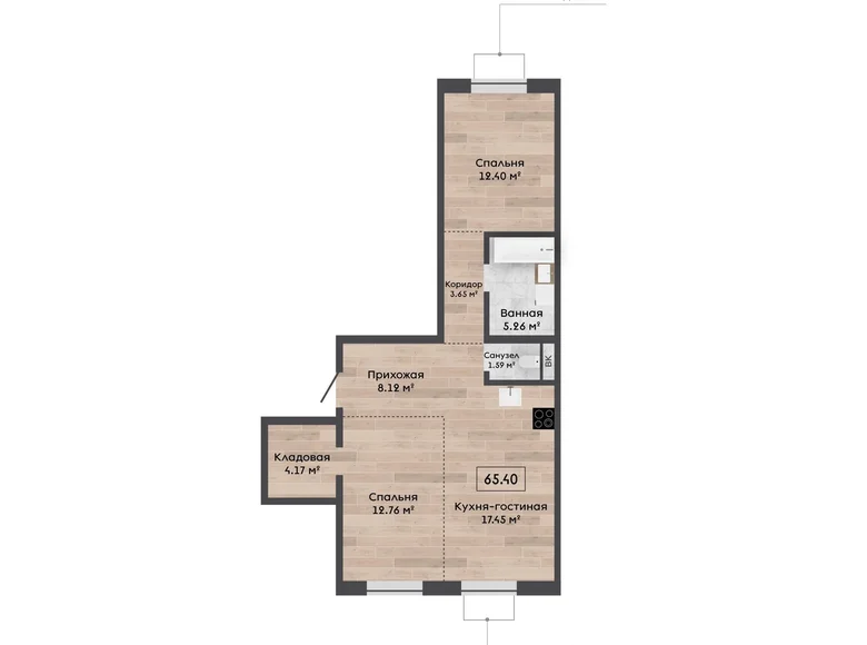 Apartamento 3 habitaciones 65 m² Minsk, Belarús