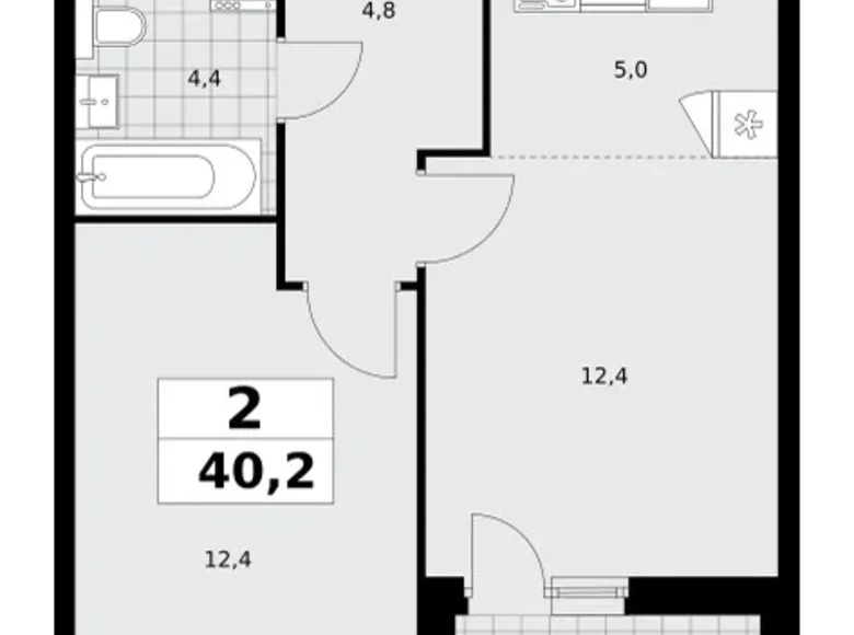 Apartamento 2 habitaciones 40 m² poselenie Sosenskoe, Rusia