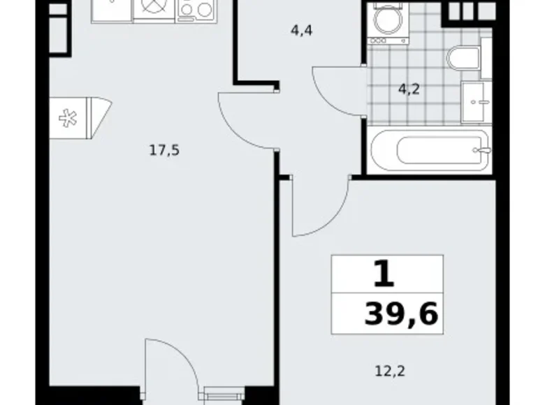 Wohnung 1 zimmer 40 m² poselenie Sosenskoe, Russland