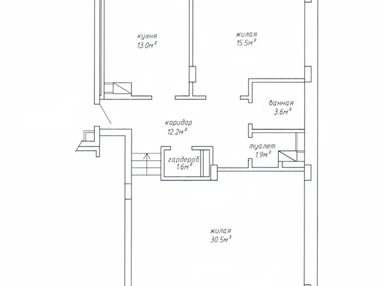 2 room apartment 83 m² Minsk, Belarus