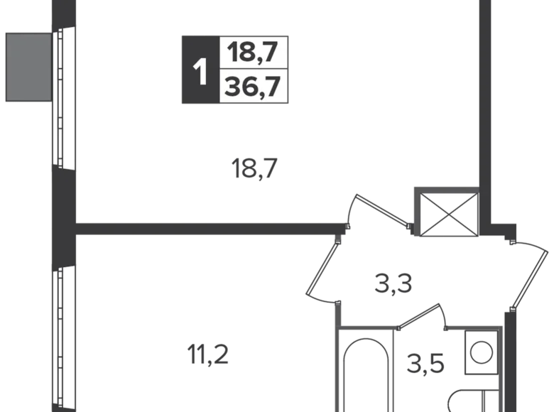Appartement 1 chambre 37 m² Leninsky District, Russie
