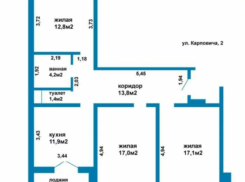 Wohnung 3 Zimmer 81 m² Kalodsischtschy, Weißrussland