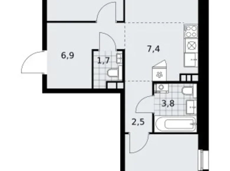 Mieszkanie 3 pokoi 60 m² poselenie Sosenskoe, Rosja