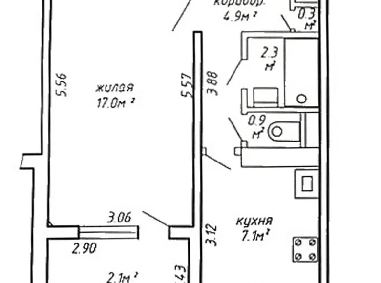 Mieszkanie 1 pokój 35 m² Mińsk, Białoruś