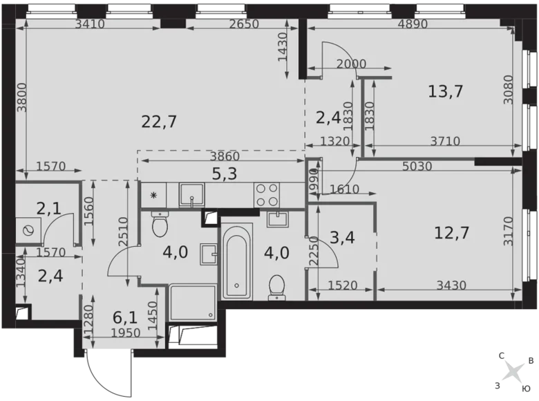 Квартира 3 комнаты 79 м² Северо-Западный административный округ, Россия