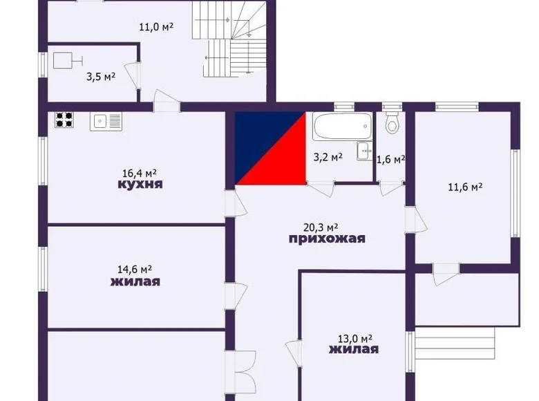 House 116 m² Znamienski sielski Saviet, Belarus