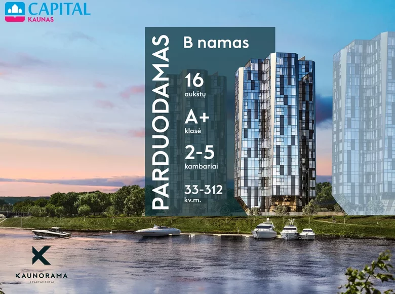 Apartamento 2 habitaciones 45 m² Kaunas, Lituania