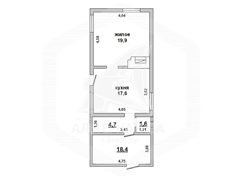 Maison 37 m² Rakitnicki siel ski Saviet, Biélorussie