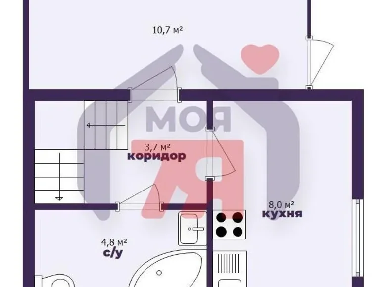 3 room apartment 76 m² Barysaw, Belarus