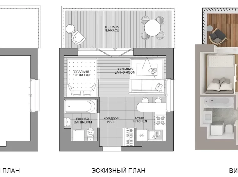 Mieszkanie 1 pokój 39 m² Mińsk, Białoruś