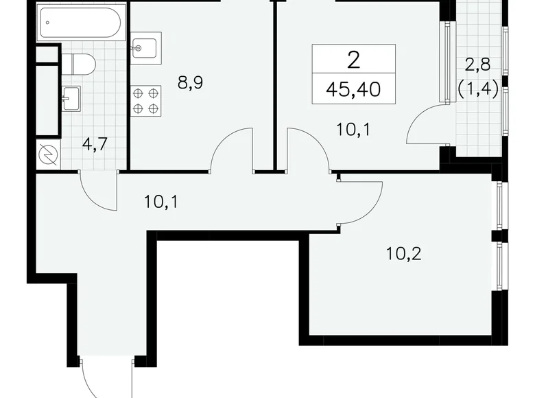 Apartamento 2 habitaciones 45 m² South-Western Administrative Okrug, Rusia