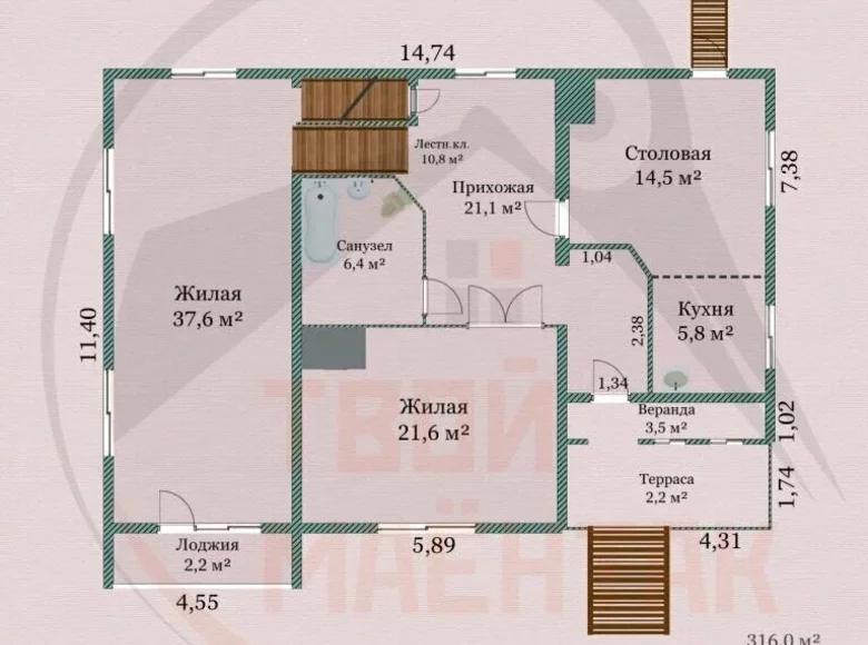 Cottage 316 m² Krupicki sielski Saviet, Belarus