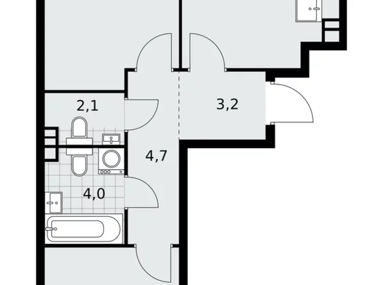 Wohnung 2 zimmer 58 m² poselenie Sosenskoe, Russland