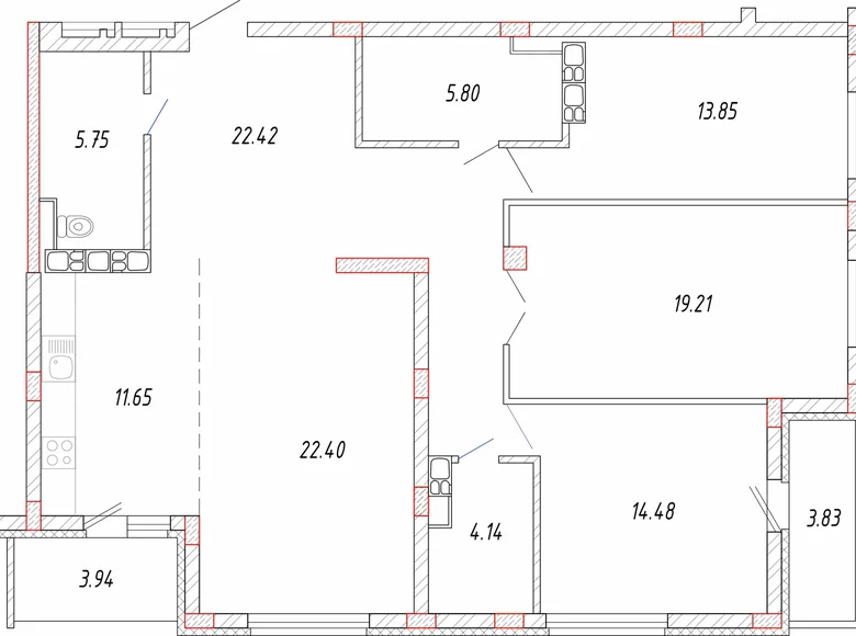 4 room apartment 126 m² Sack, Belarus