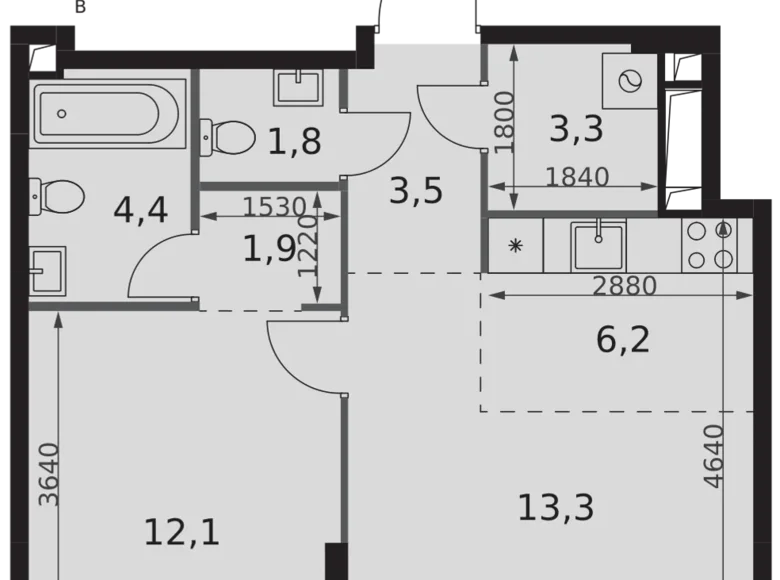 Wohnung 2 zimmer 47 m² Moskau, Russland