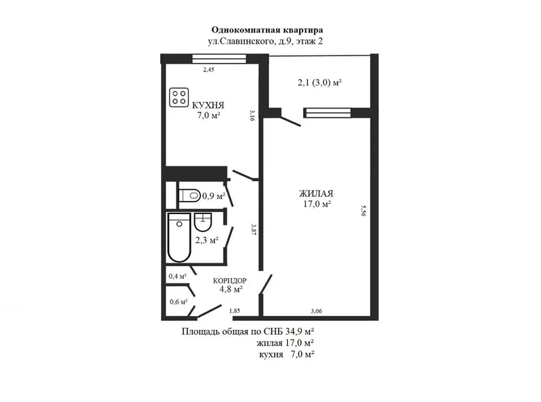 Mieszkanie 1 pokój 35 m² Mińsk, Białoruś