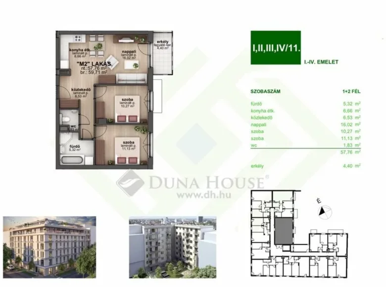 Apartment 62 m² Budapest, Hungary