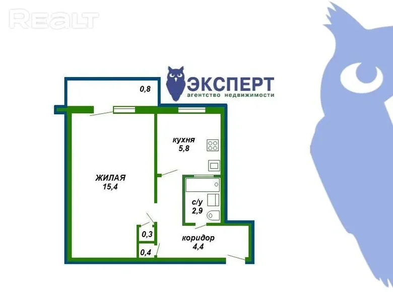 Wohnung 1 zimmer 31 m² Minsk, Belarus