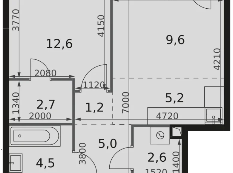 Wohnung 1 zimmer 46 m² Moskau, Russland