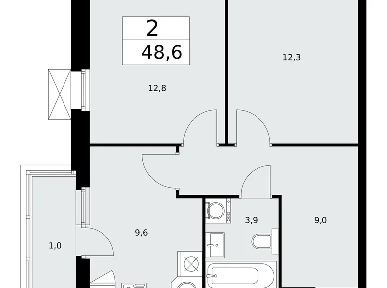 Wohnung 2 Zimmer 49 m² Moskau, Russland