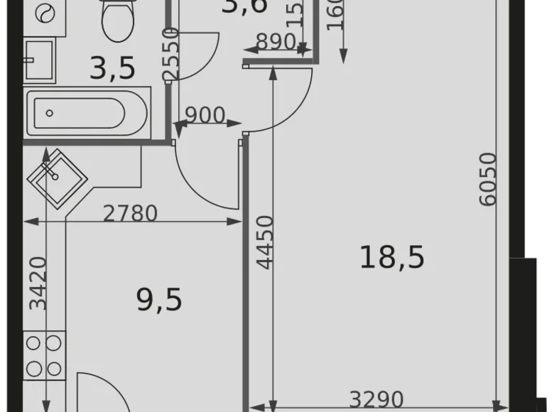 Appartement 1 chambre 36 m² Veshki, Fédération de Russie